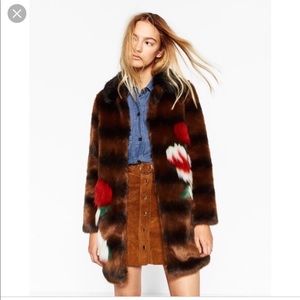 Zara Faux Fur Coat -floral. Blogger Fave